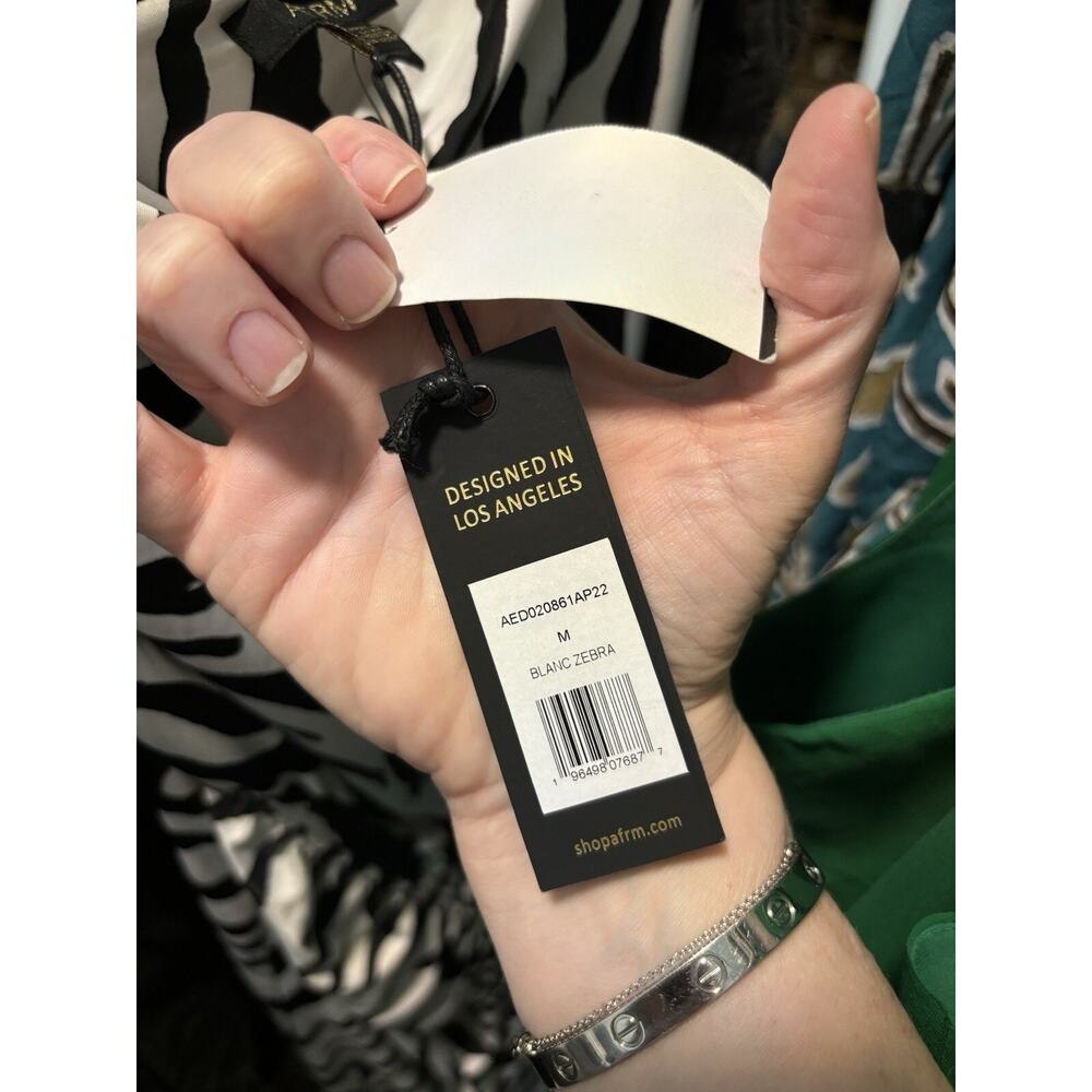 AFRM Black and White Zebra Print Mini Slip Dress - Picture 6 of 13